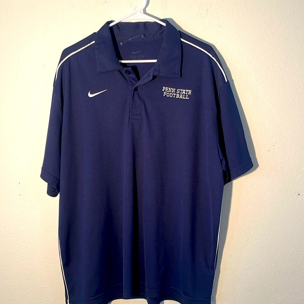 Men’s XL-Penn State Nike Team Dri Fit Polo Shirt Blue-College Football-Lions
